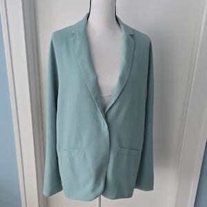 Lush Soft Blue oversized Drop Shoulders Women's Blazer L